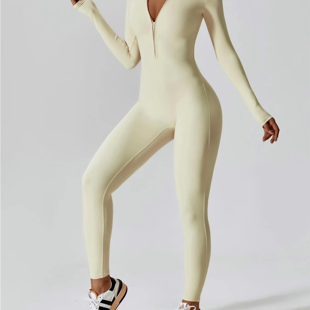 Light Cream Long Sleeve Jumpsuit